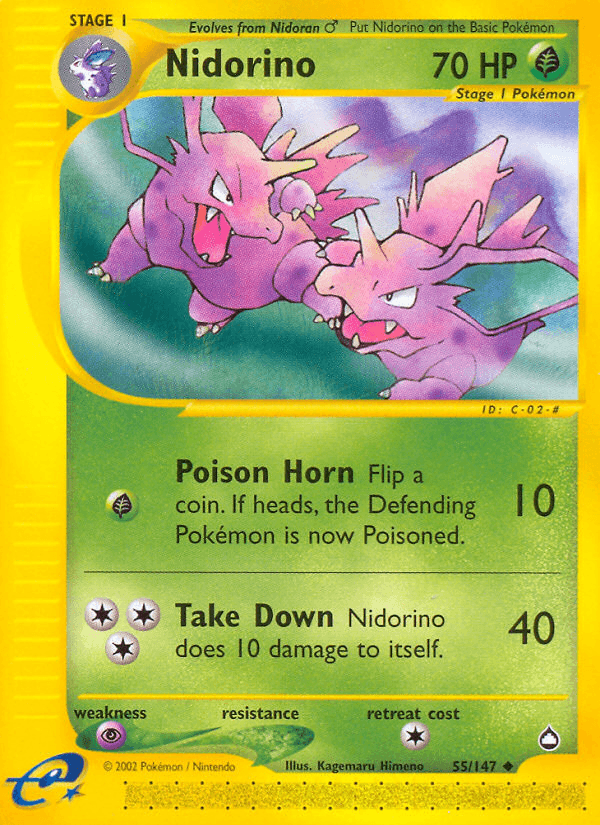Nidorino, carta 55 de Aquapolis
