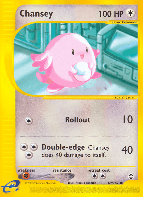 Chansey, carta 69 de Aquapolis