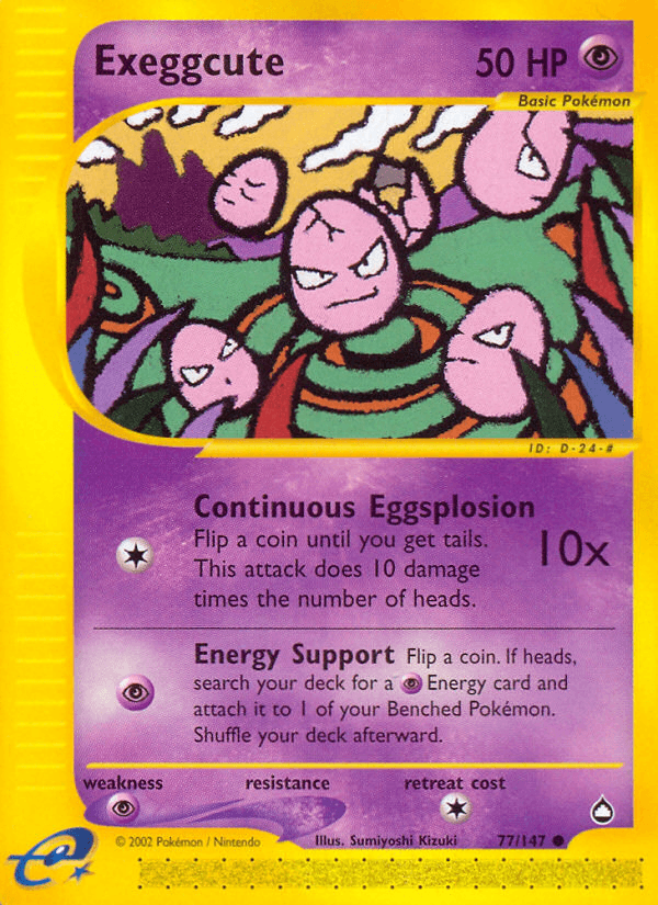 Exeggcute, carta 77 de Aquapolis