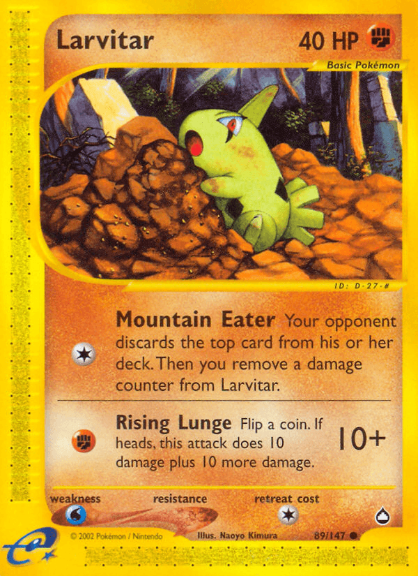 Larvitar, carta 89 de Aquapolis