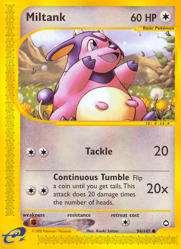 Miltank, carta 94 de Aquapolis