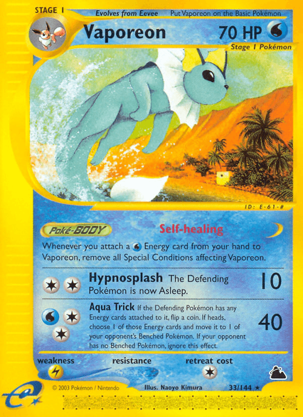 Vaporeon, carta 33 de Skyridge