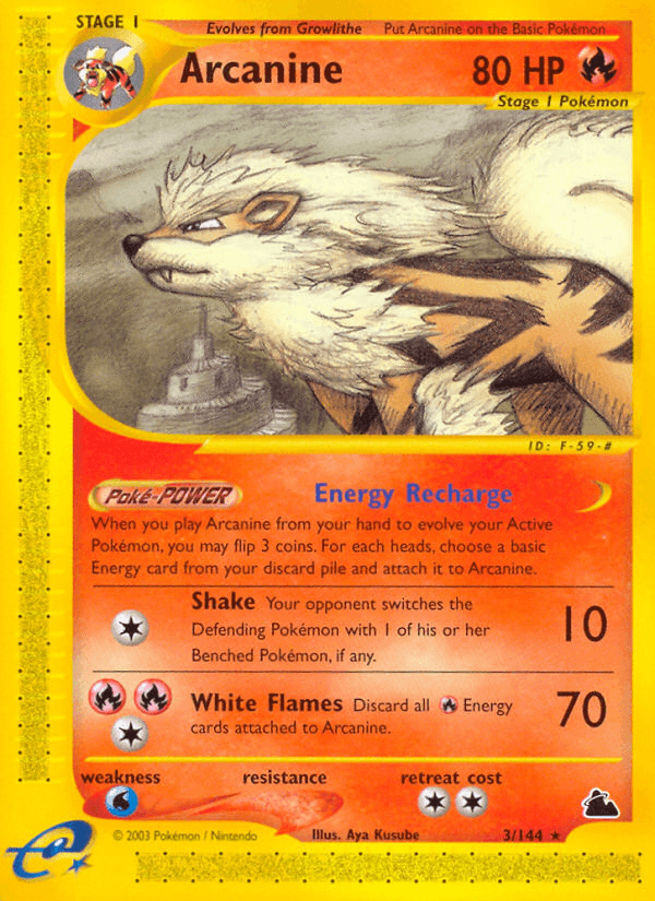 Arcanine, carta 3 de Skyridge