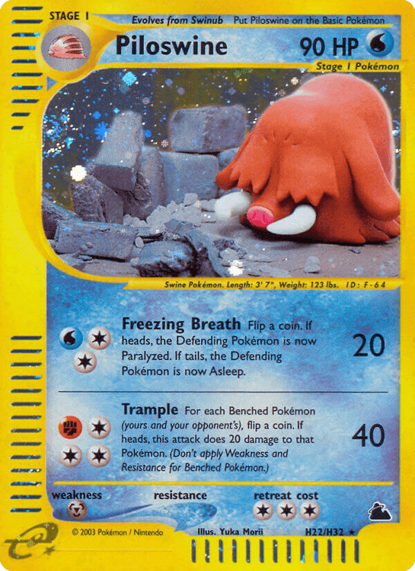 Piloswine, carta H22 de Skyridge