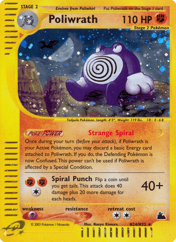 Poliwrath, carta H24 de Skyridge