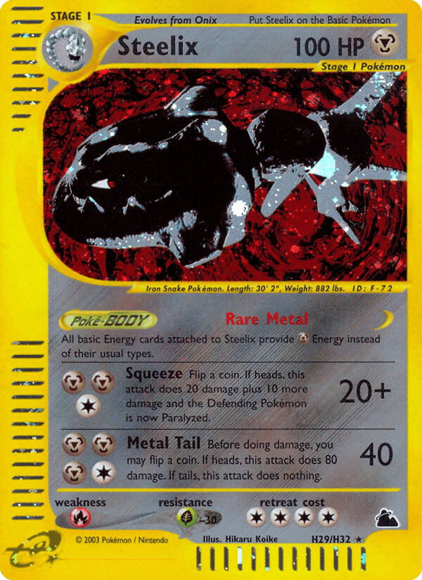 Steelix, carta H29 de Skyridge