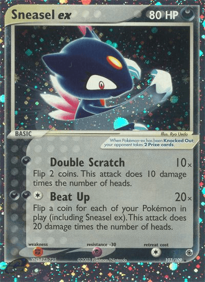 Sneasel ex, carta 103 de Ruby & Sapphire
