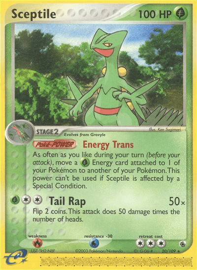 Sceptile, carta 20 de Ruby & Sapphire