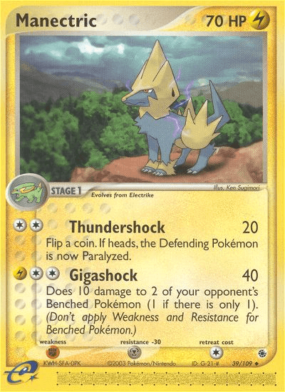 Manectric, carta 39 de Ruby & Sapphire