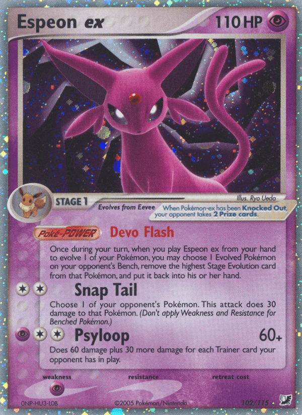 Espeon ex, carta 102 de Unseen Forces
