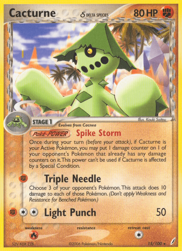 Cacturne δ, carta 15 de Crystal Guardians