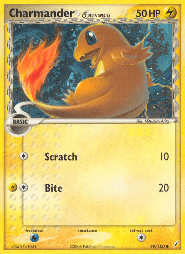 Charmander δ, carta 49 de Crystal Guardians