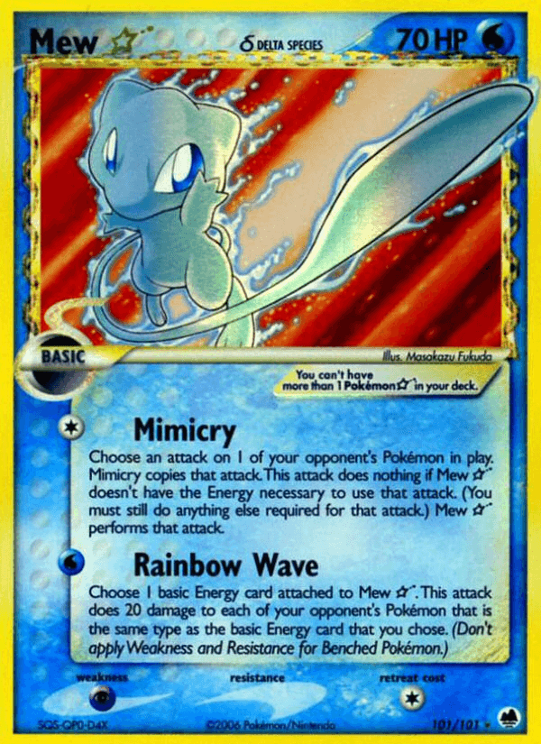 Mew ☆ δ, carta 101 de Dragon Frontiers