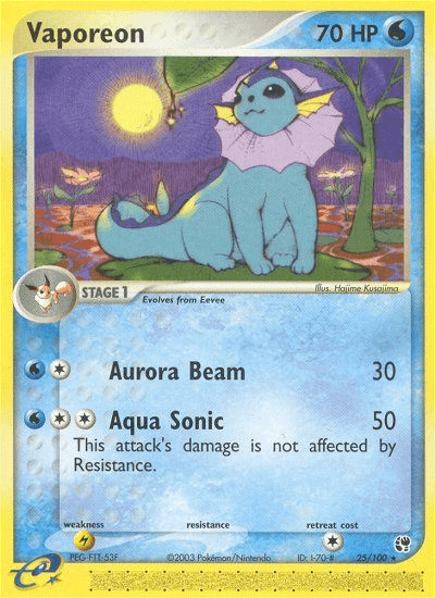 Vaporeon, carta 25 de Sandstorm