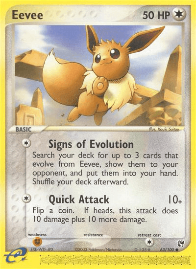 Eevee, carta 63 de Sandstorm