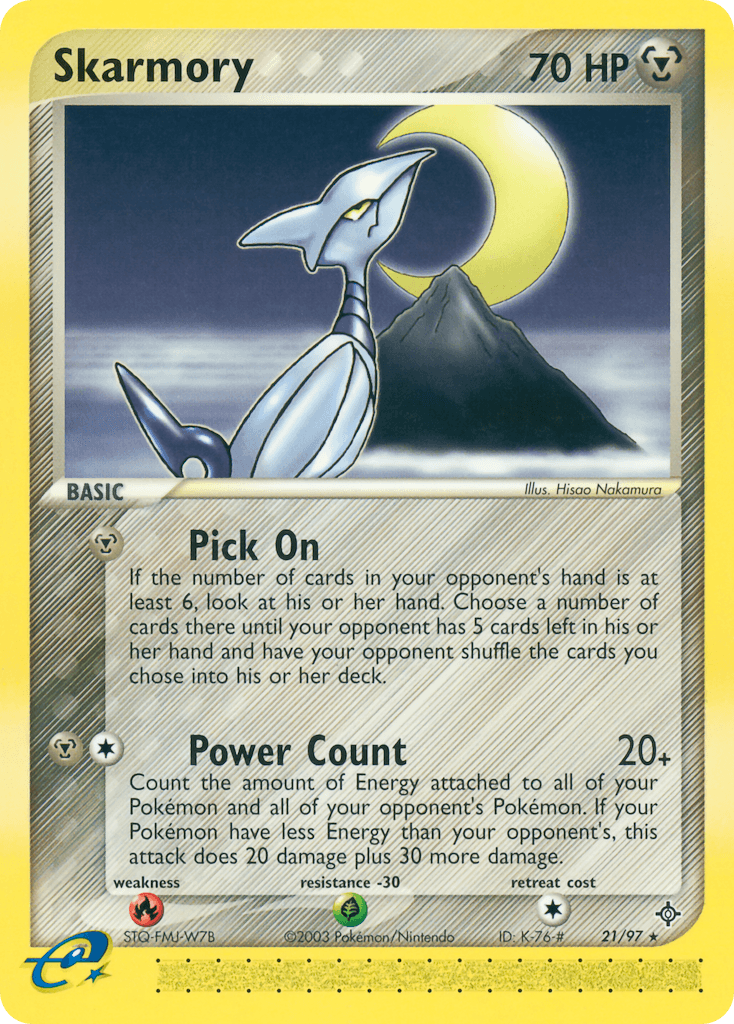 Skarmory, carta 21 de Dragon