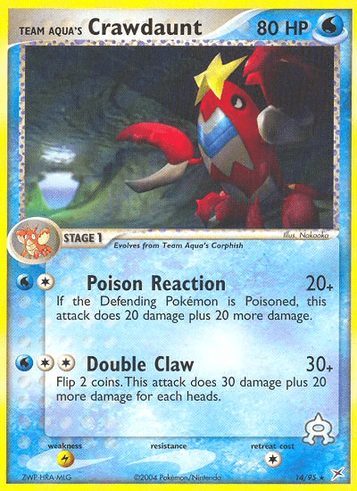 Team Aqua's Crawdaunt, carta 14 de Team Magma vs Team Aqua
