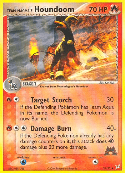 Team Magma's Houndoom, carta 34 de Team Magma vs Team Aqua