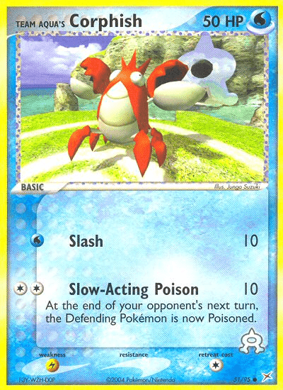 Team Aqua's Corphish, carta 51 de Team Magma vs Team Aqua