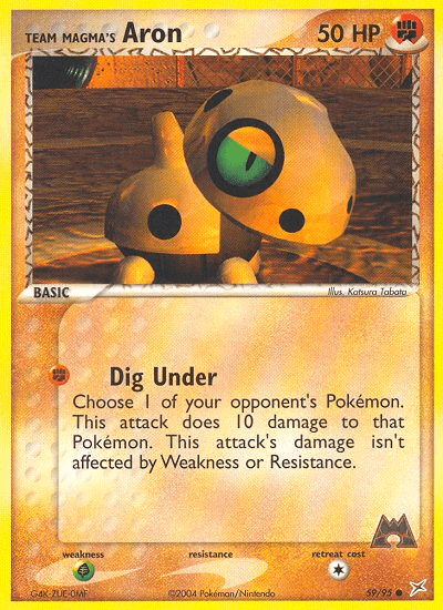 Team Magma's Aron, carta 59 de Team Magma vs Team Aqua