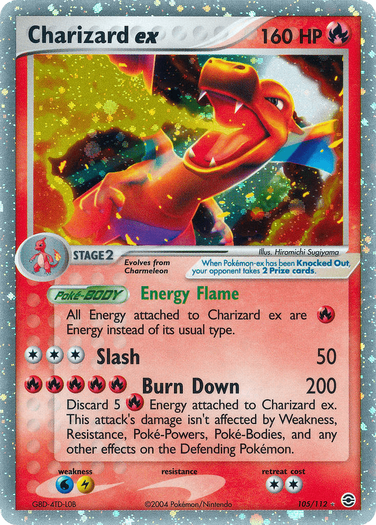 Charizard ex, carta 105 de FireRed & LeafGreen