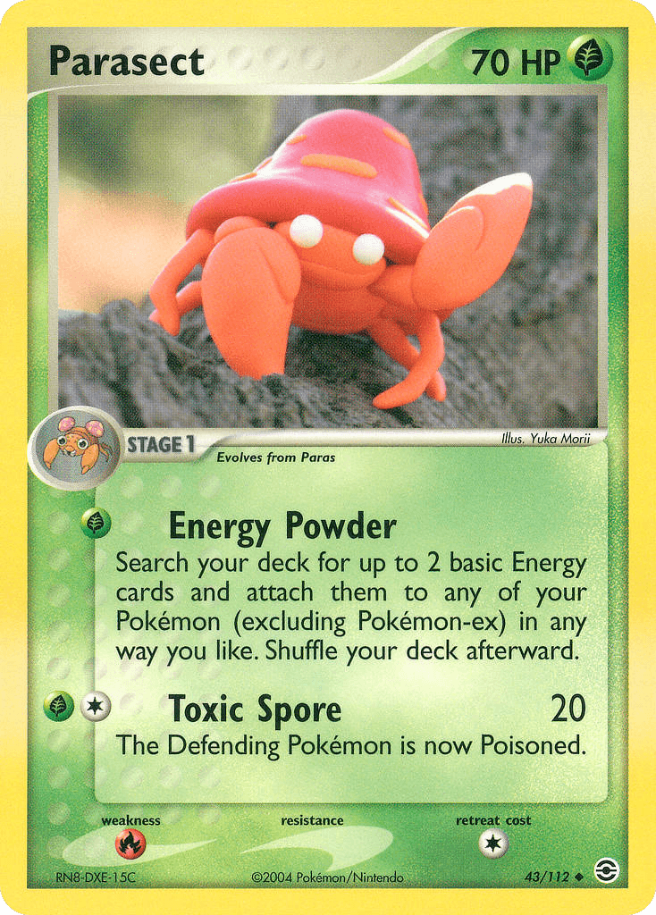 Parasect, carta 43 de FireRed & LeafGreen