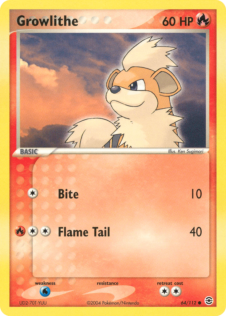 Growlithe, carta 64 de FireRed & LeafGreen