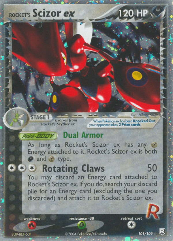 Rocket's Scizor ex, carta 101 de Team Rocket Returns