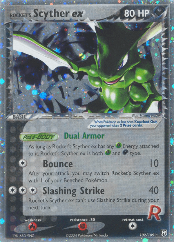 Rocket's Scyther ex, carta 102 de Team Rocket Returns