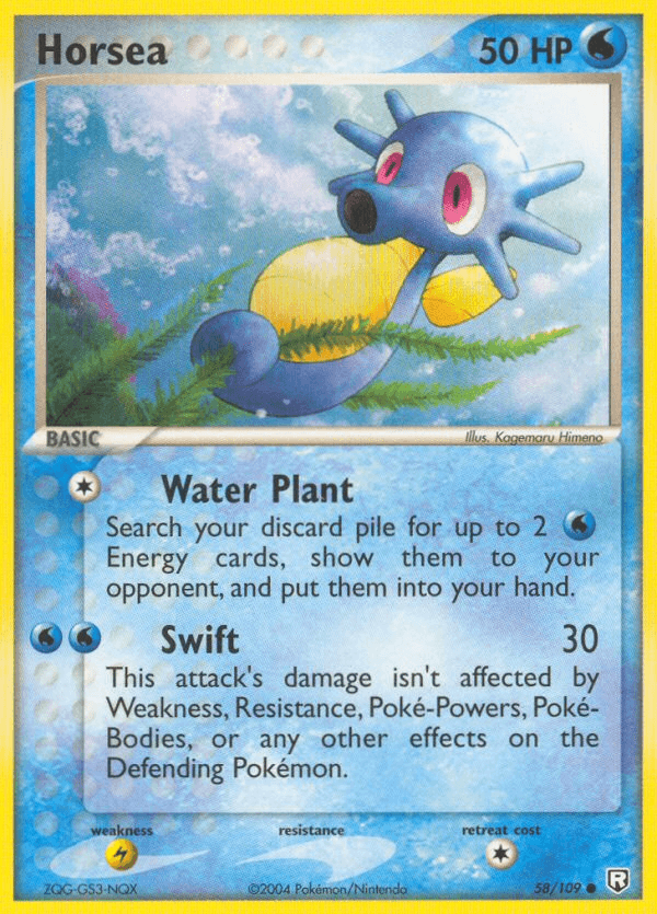 Horsea, carta 58 de Team Rocket Returns