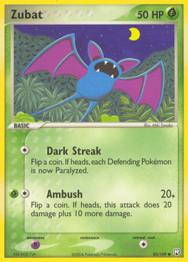 Zubat, carta 82 de Team Rocket Returns