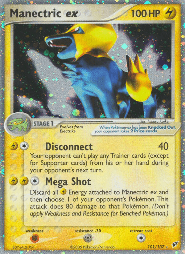 Manectric ex, carta 101 de Deoxys
