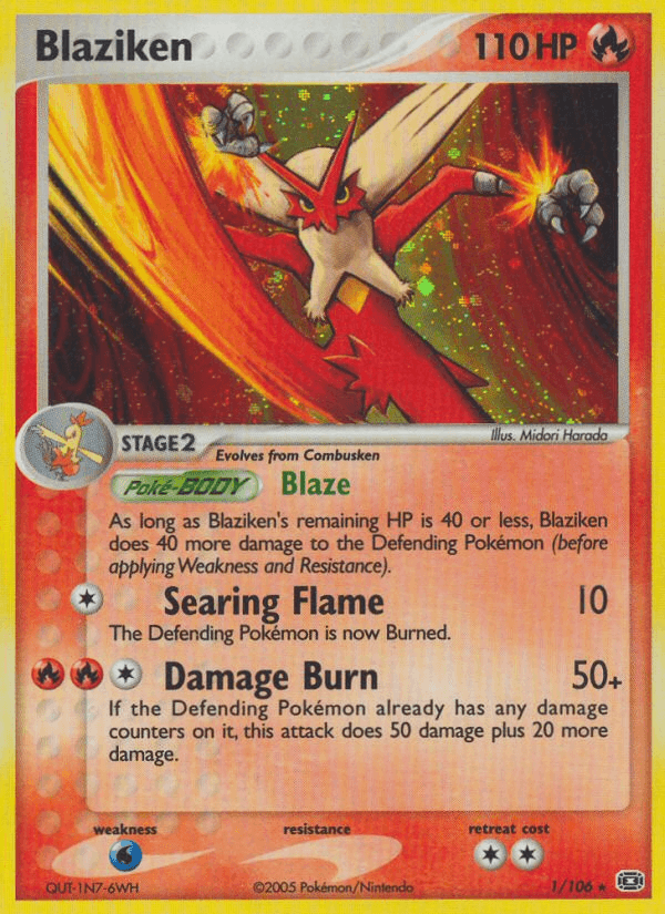 Blaziken, carta 1 de Emerald
