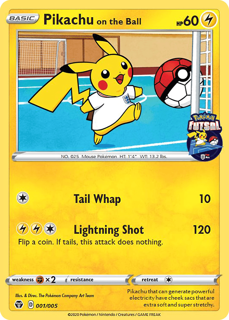 Pikachu on the Ball, carta 1 de Pokémon Futsal 2020