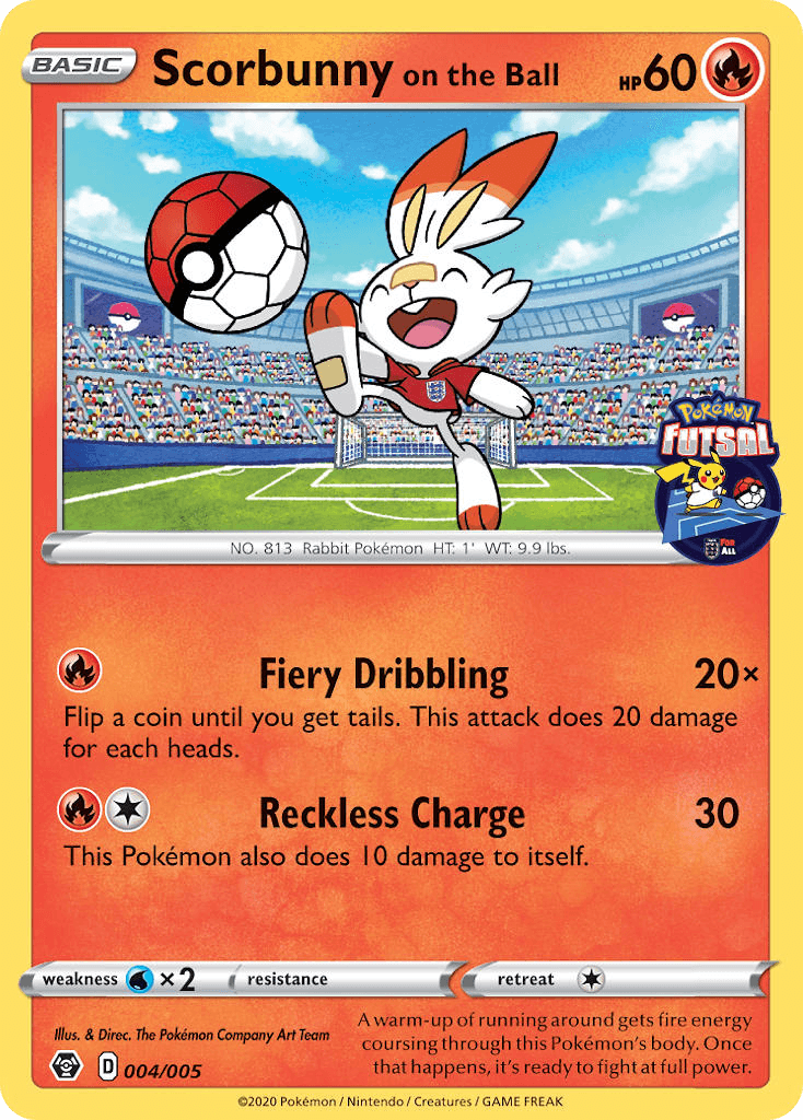 Scorbunny on the Ball, carta 4 de Pokémon Futsal 2020