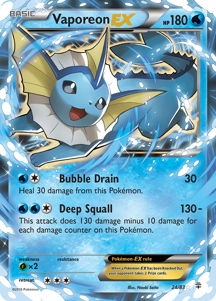 Vaporeon EX, carta 24 de Generations