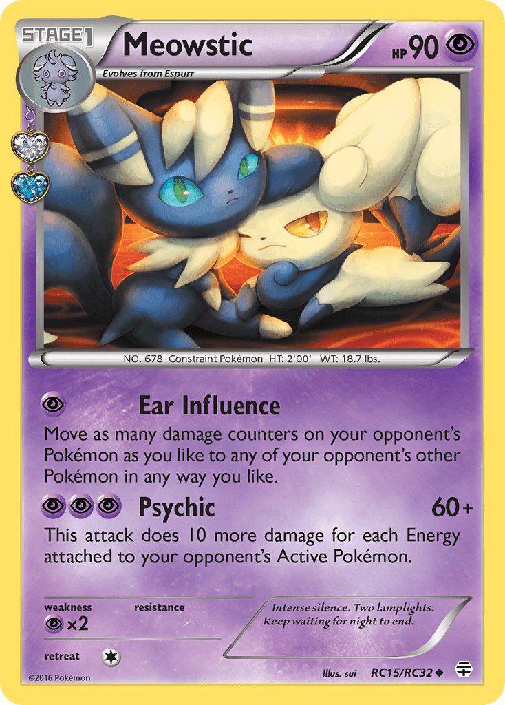 Meowstic, carta RC15 de Generations