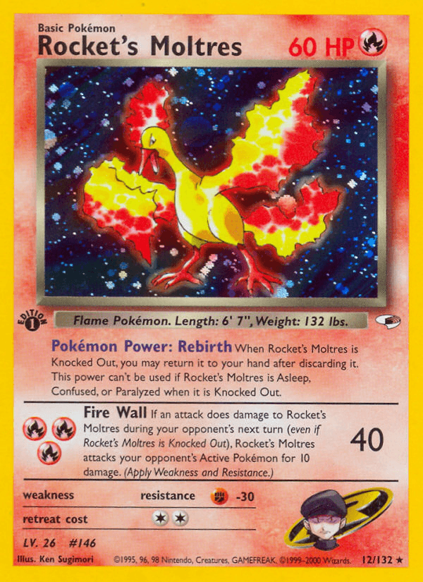 Rocket's Moltres, carta 12 de Gym Heroes