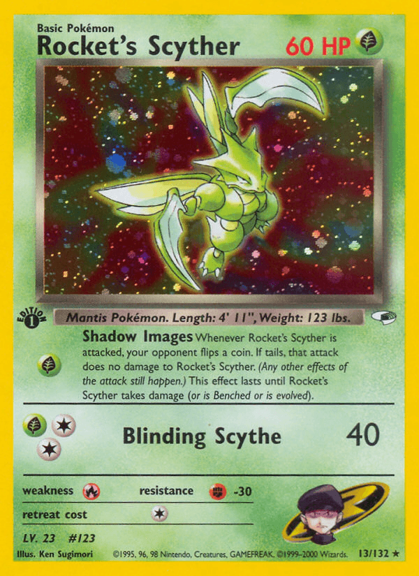 Rocket's Scyther, carta 13 de Gym Heroes