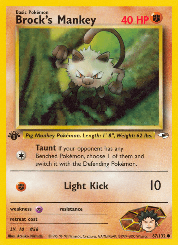 Brock's Mankey, carta 67 de Gym Heroes