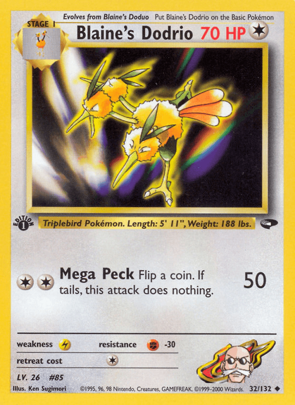 Blaine's Dodrio, carta 32 de Gym Challenge