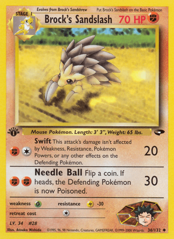 Brock's Sandslash, carta 36 de Gym Challenge