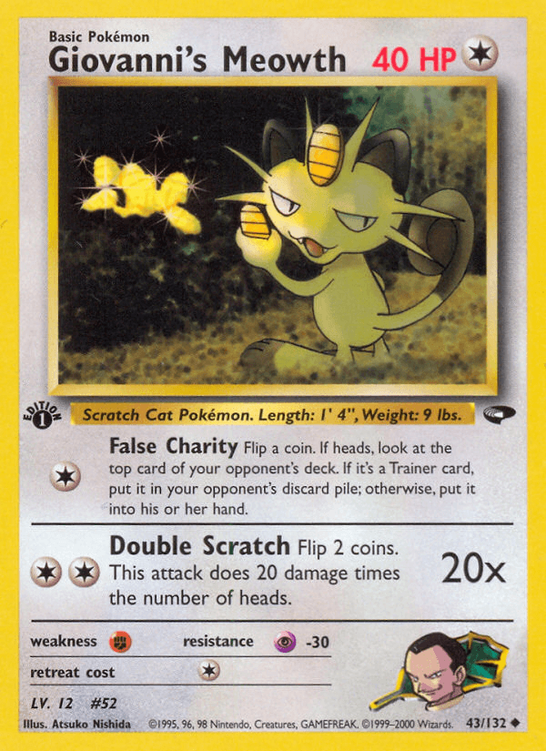 Giovanni's Meowth, carta 43 de Gym Challenge