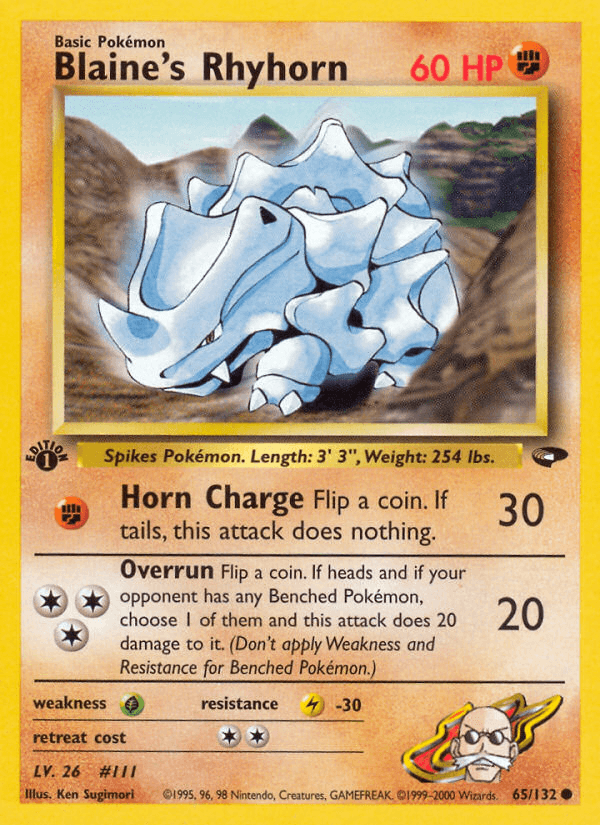 Blaine's Rhyhorn, carta 65 de Gym Challenge