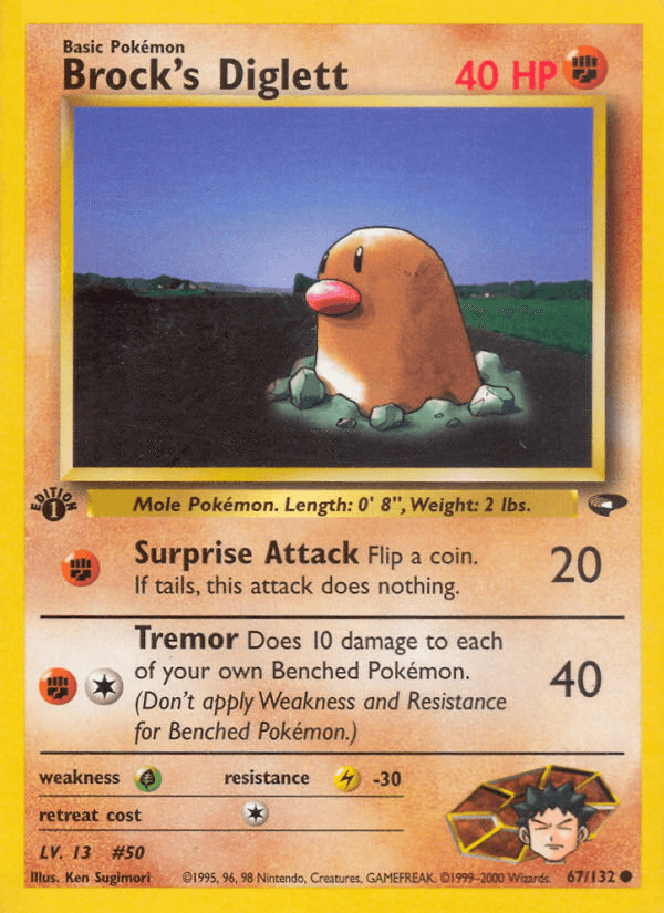 Brock's Diglett, carta 67 de Gym Challenge