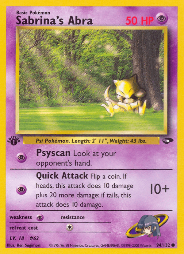Sabrina's Abra, carta 94 de Gym Challenge