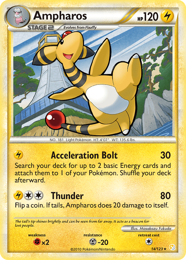 Ampharos, carta 14 de HeartGold SoulSilver