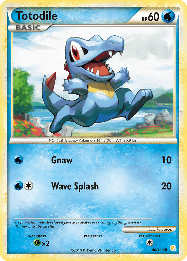Totodile, carta 86 de HeartGold SoulSilver