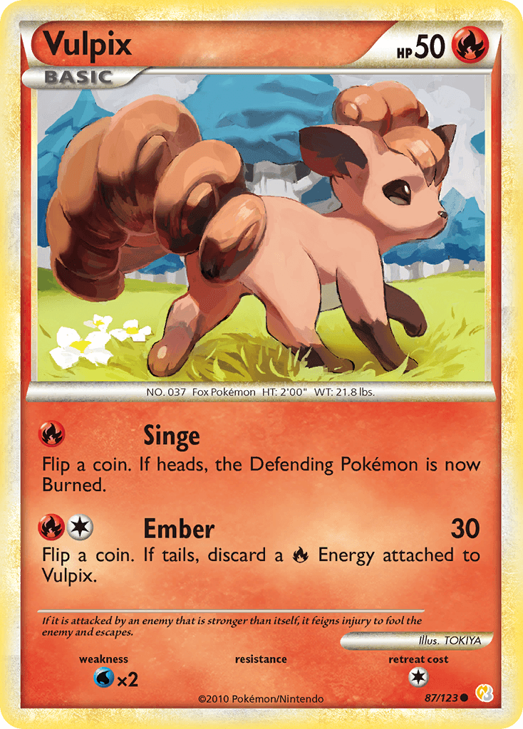 Vulpix, carta 87 de HeartGold SoulSilver