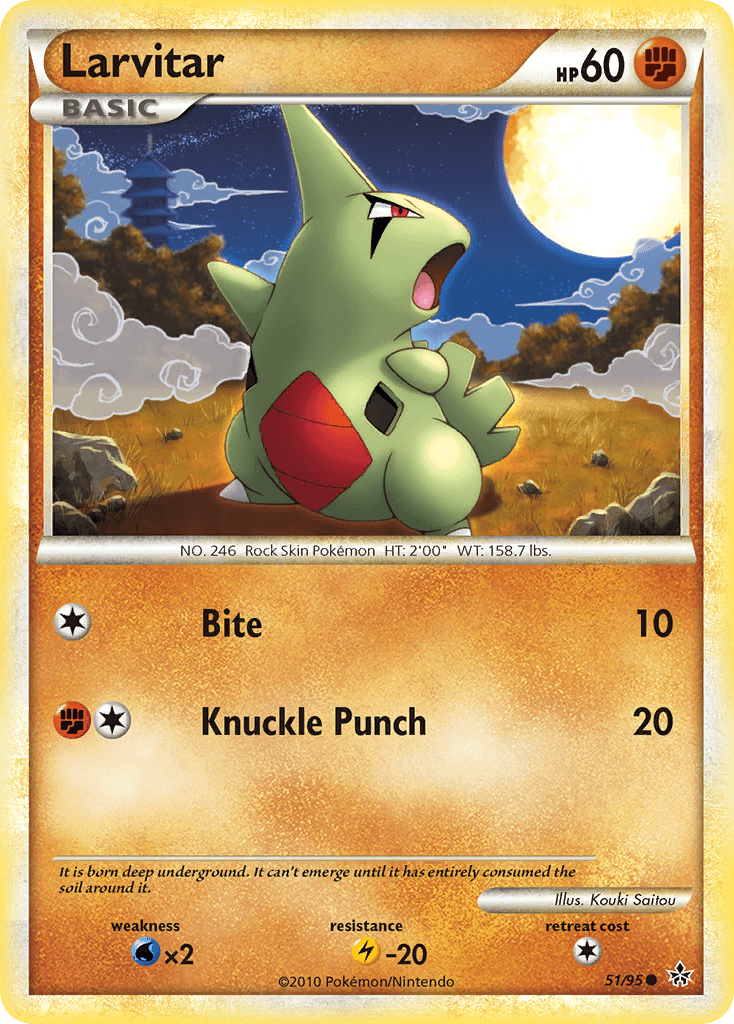 Larvitar, carta 51 de Unleashed
